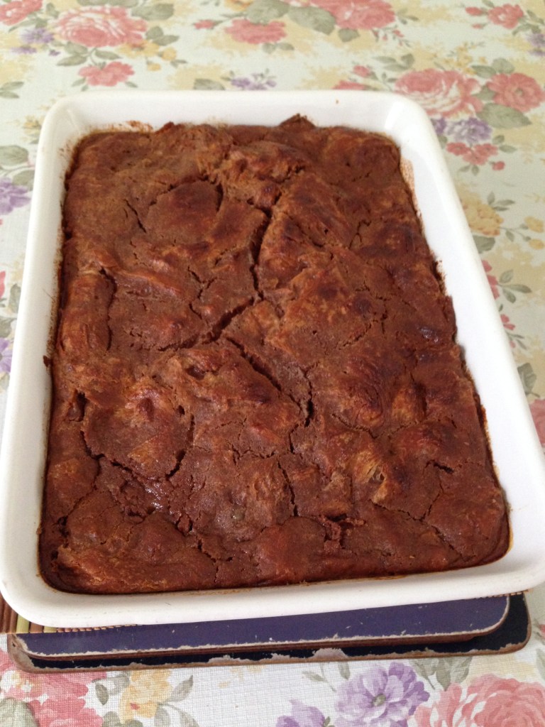 Croissant pudding with ouzzo and yoghurt
