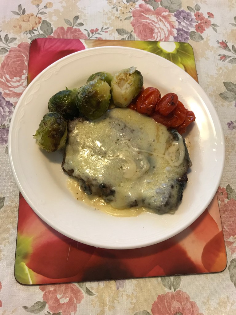 Scotch fillet, grilled Brussels sprouts and tomatoes.jpg