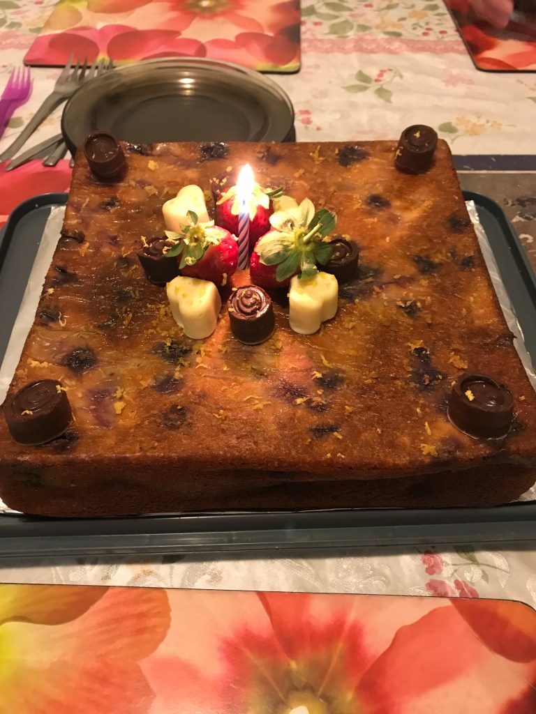 Berries and orange cake