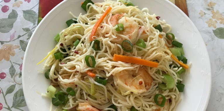 Angel hair with vegetables and prawns-31/7/20