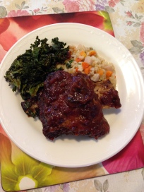 Beef ribs with fried rice and kale chips – helenscchin's Blog