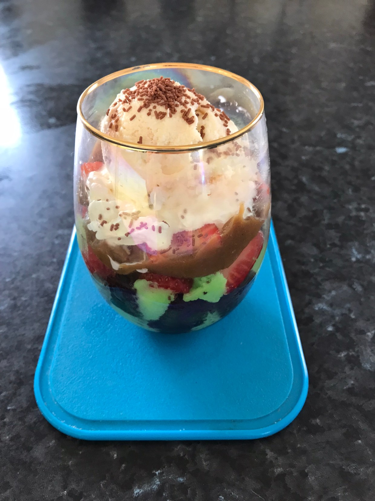 Zucchini chocolate cake pudding with salted caramel ice cream ...
